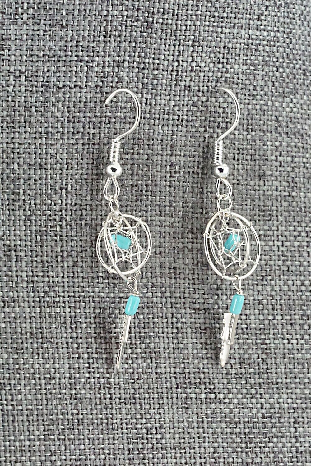 Turquoise & Sterling Silver Earrings - Lena Platero