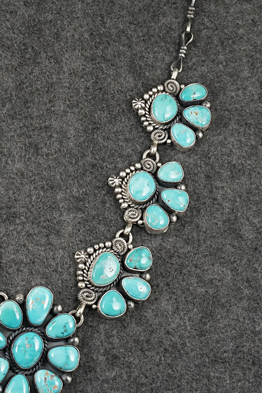 Turquoise & Sterling Silver Necklace and Earrings Set - Rosita Calladitto