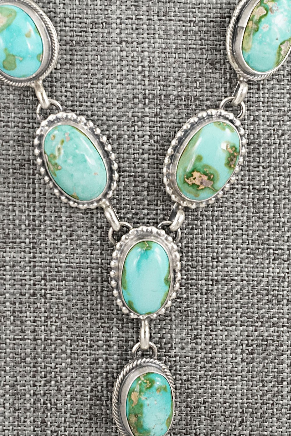 Turquoise & Sterling Silver Necklace and Earrings Set - Darrin Livingston