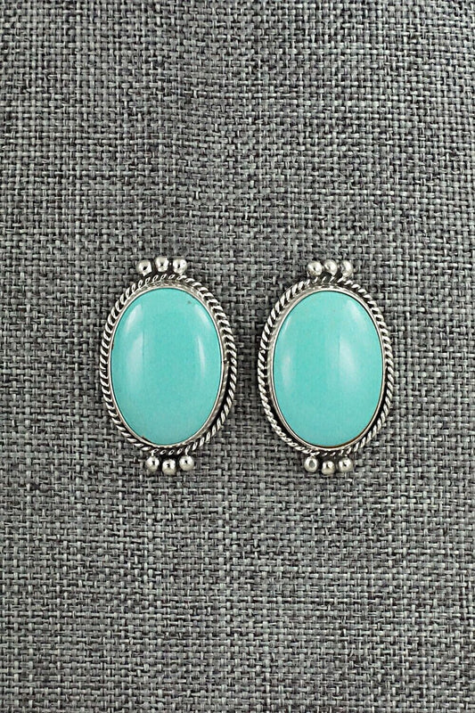 Turquoise & Sterling Silver Earrings - Rena Begay