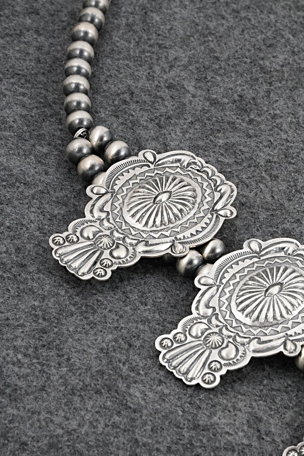 Sterling Silver Squash Blossom Necklace - Terry Charlie