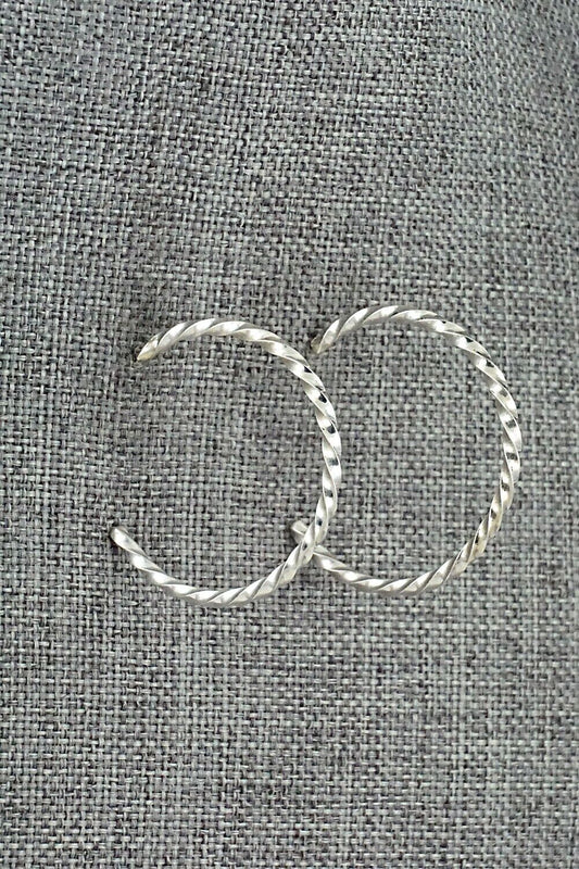 Sterling Silver Hoop Earrings - Elaine Tahe