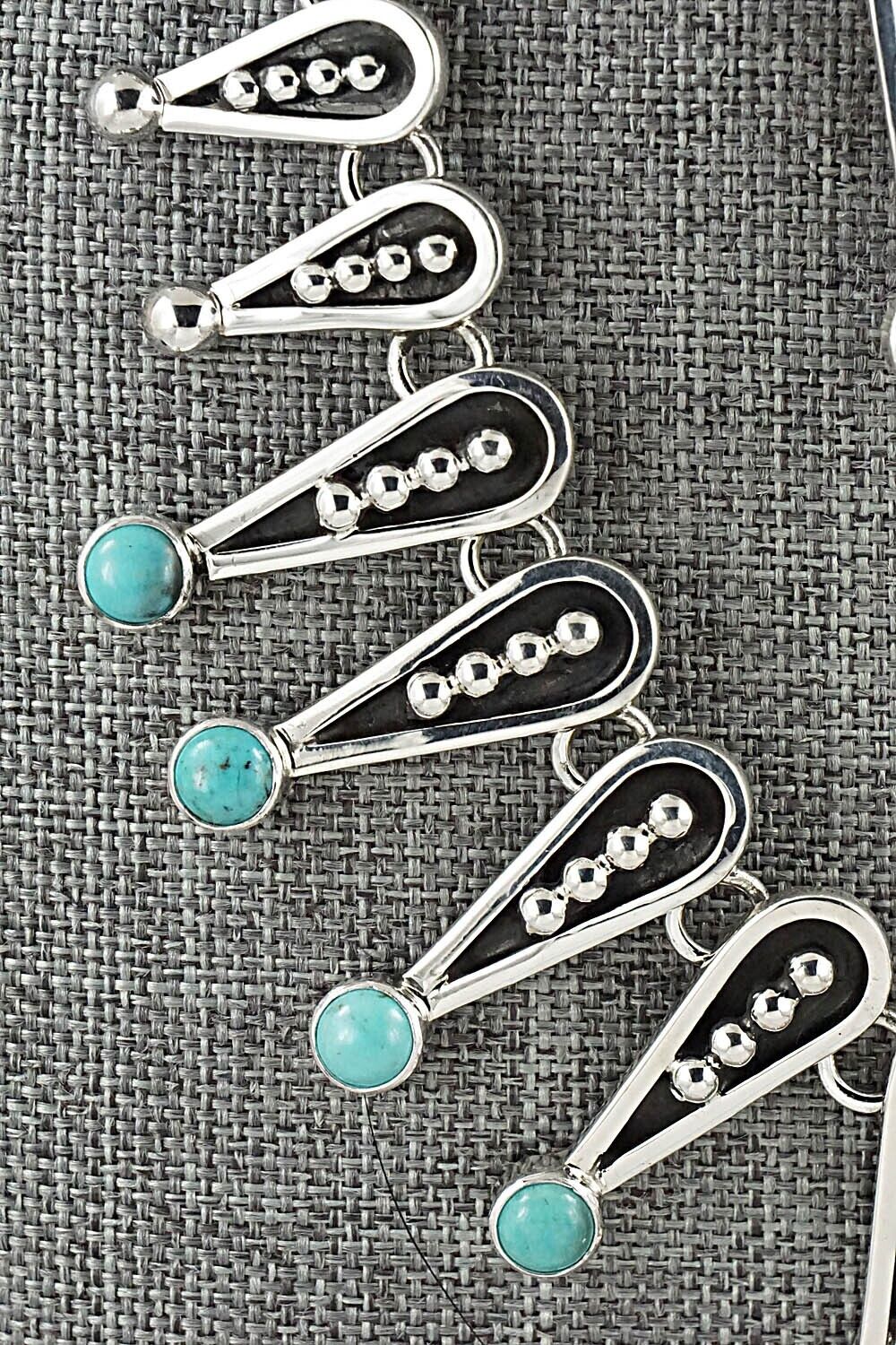 Turquoise & Sterling Silver Necklace & Earrings Set - Jonathan Nez