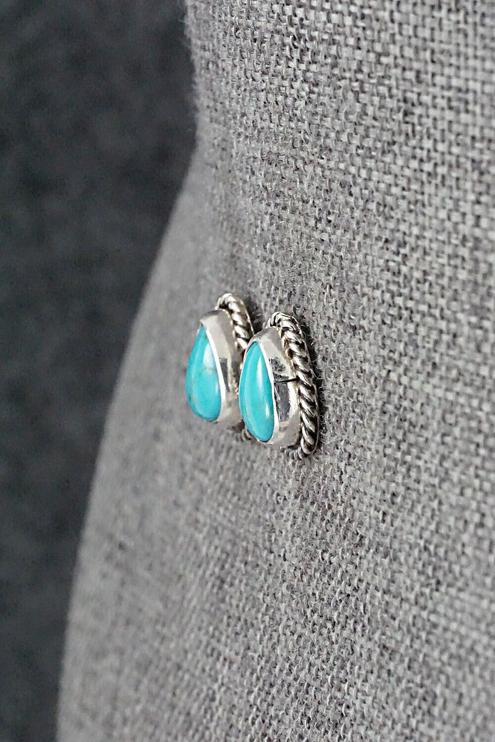 Turquoise & Sterling Silver Earrings - Marco Begaye