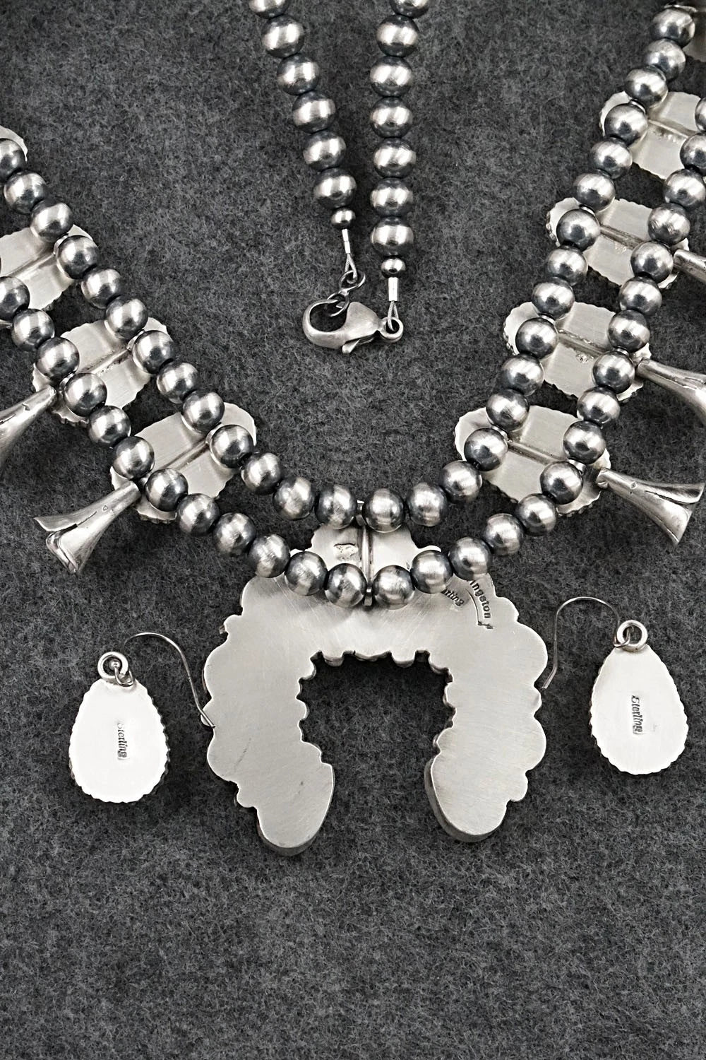 Turquoise & Sterling Silver Squash Blossom Set - Darrin Livingston