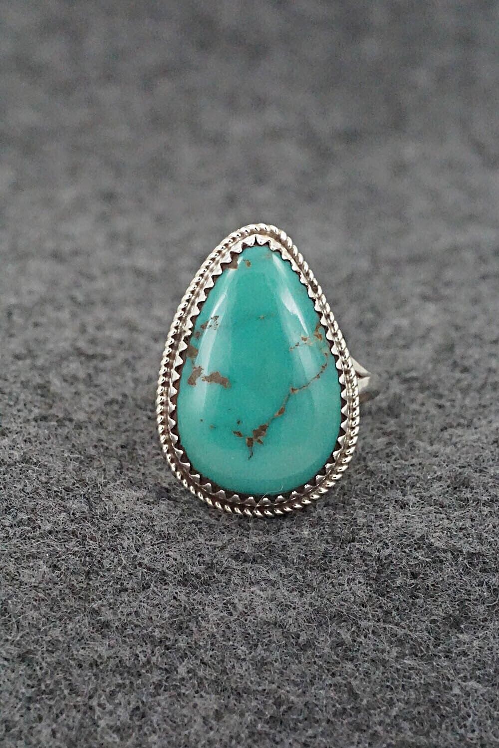 Turquoise & Sterling Silver Ring - Ernest Hawthorne - Size 7.5