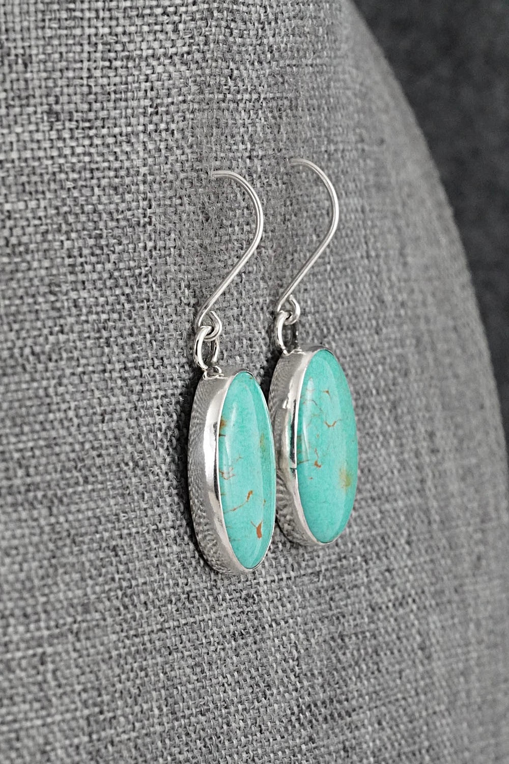 Turquoise & Sterling Silver Earrings - Eugene Gruber