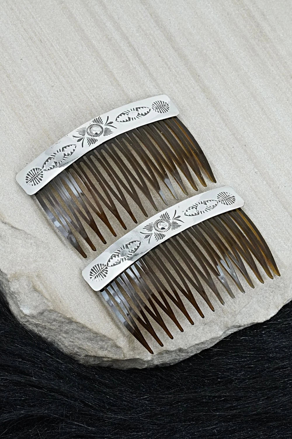 Sterling Silver Hair Combs - Bertha Begay