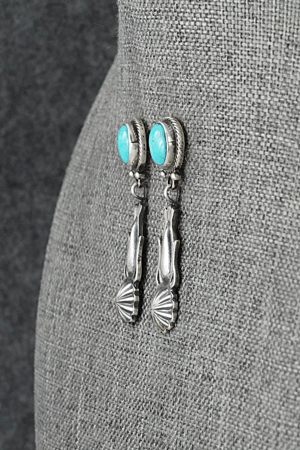 Turquoise & Sterling Silver Earrings - Verley Betone