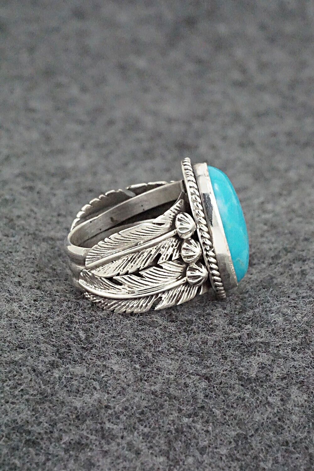 Turquoise & Sterling Silver Ring - Bobby Platero - Size 6.5