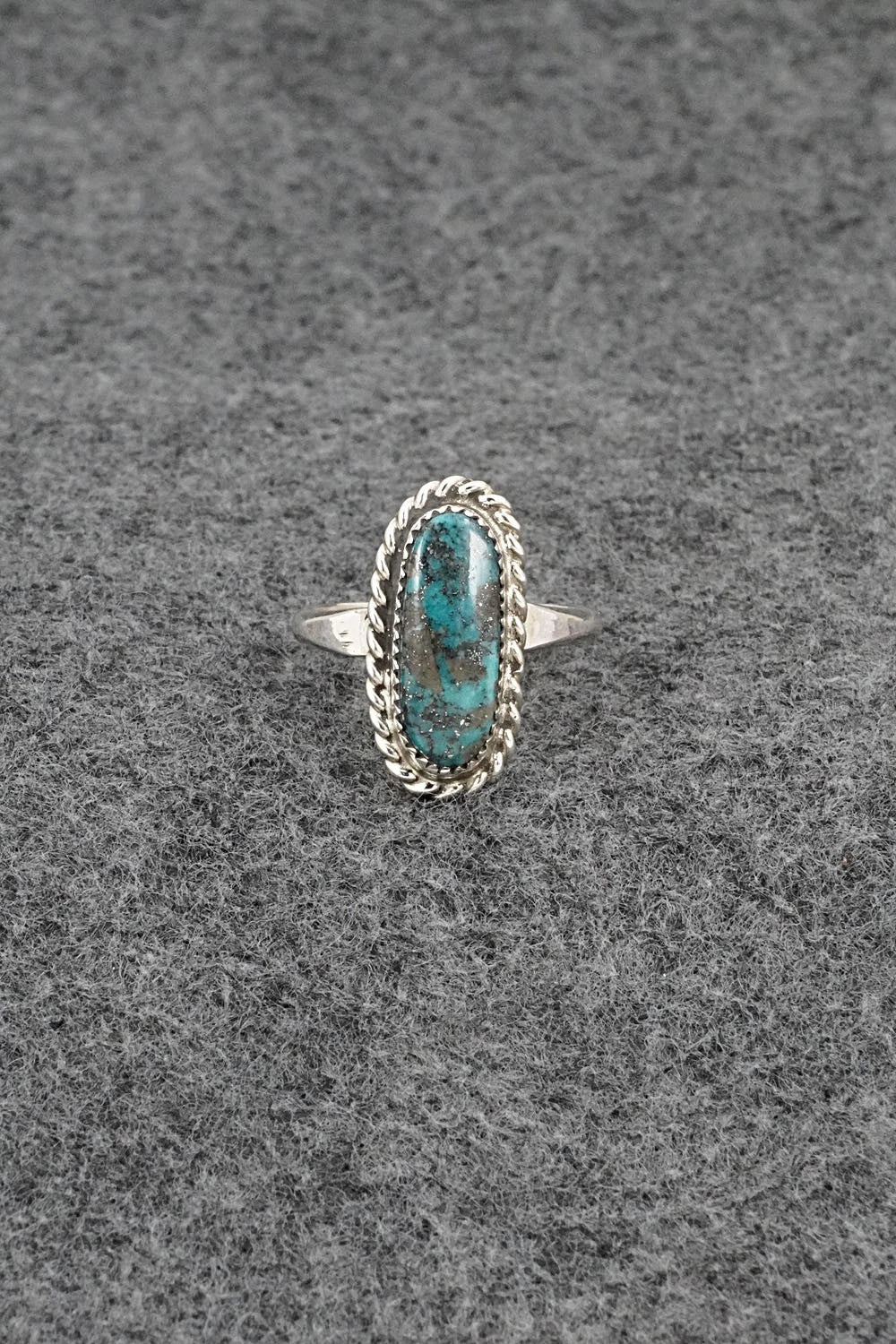 Turquoise & Sterling Silver Ring - Darius Arviso - Size 8