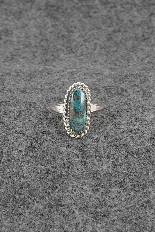 Turquoise & Sterling Silver Ring - Darius Arviso - Size 8