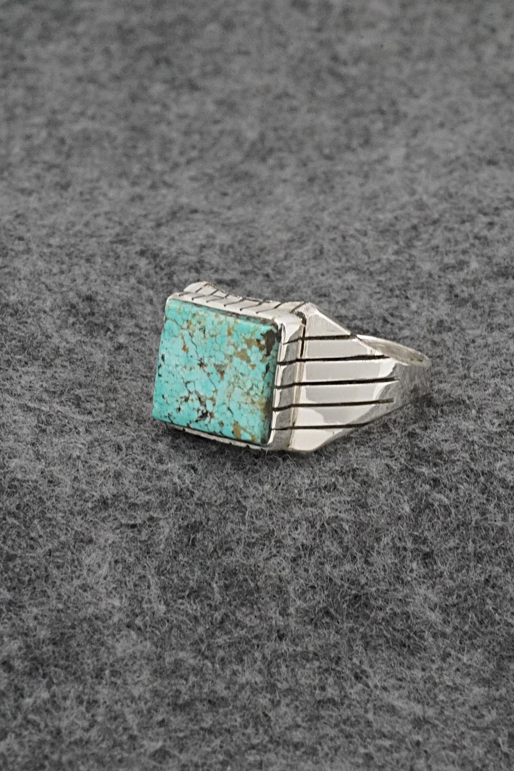 Turquoise & Sterling Silver Ring - Trevor Jack - Size 13.75
