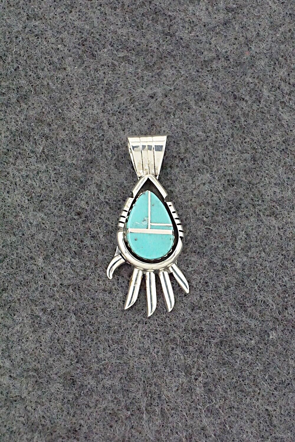 Turquoise & Sterling Silver Pendant - James Manygoats
