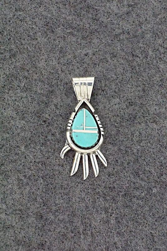 Turquoise & Sterling Silver Pendant - James Manygoats