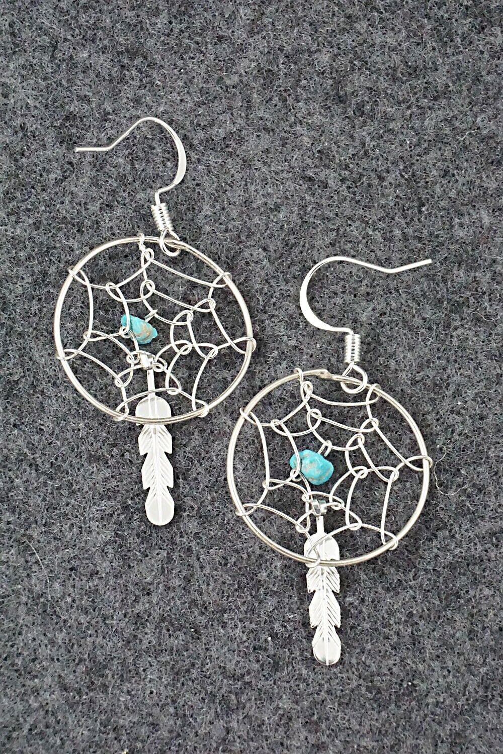 Turquoise & Sterling Silver Earrings - Helena Yazzie