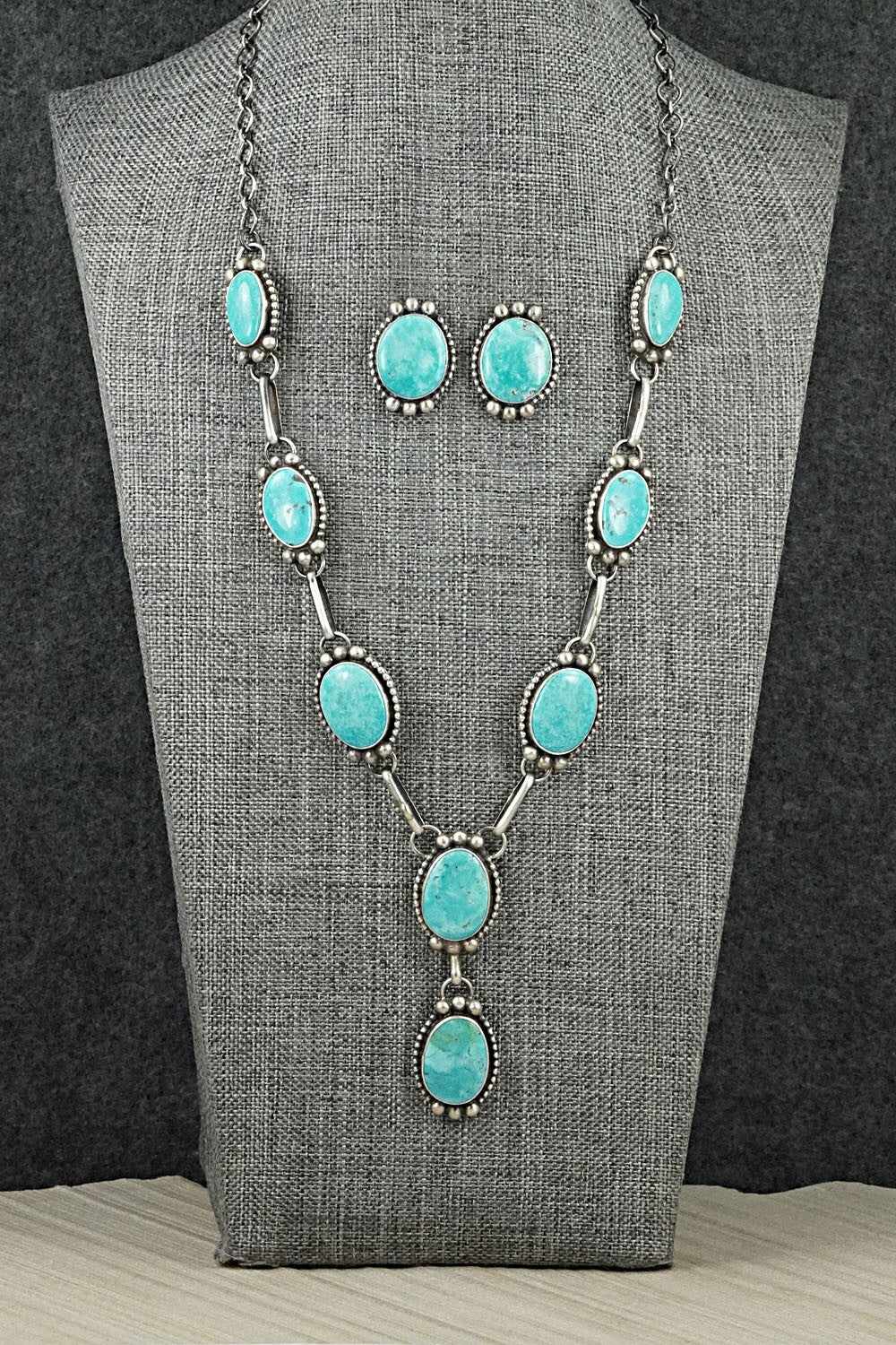 Turquoise & Sterling Silver Necklace Set - Kathleen Livingston