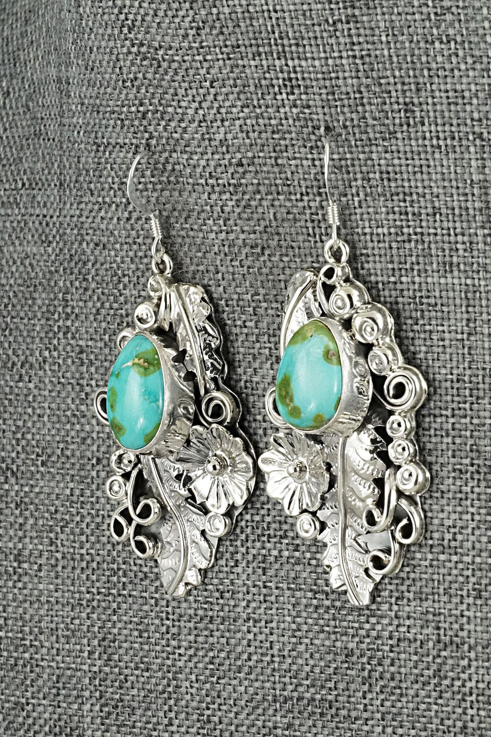 Turquoise & Sterling Silver Squash Blossom Set - Harry B. Yazzie