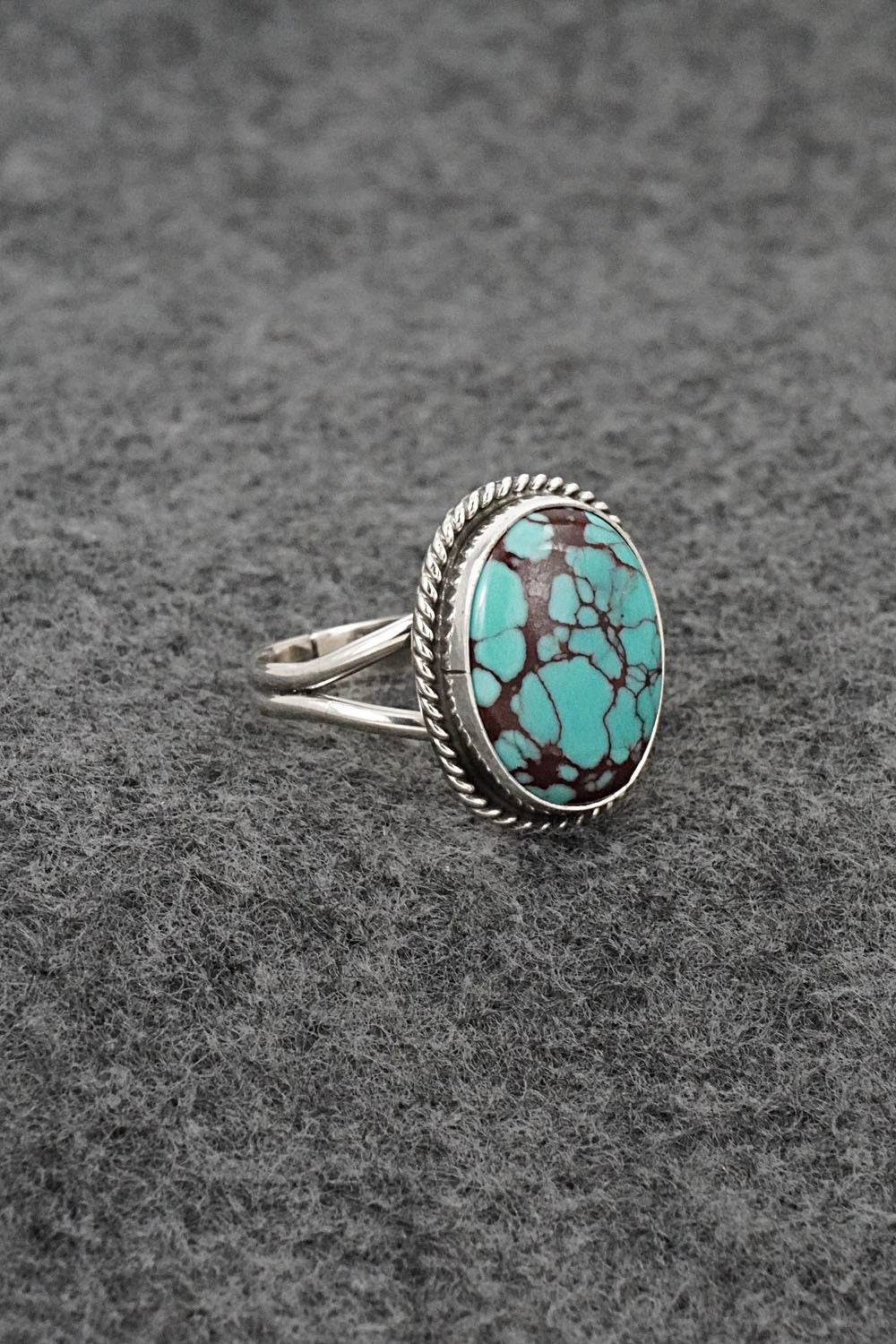 Turquoise & Sterling Silver Ring - Eugene Gruber - Size 8