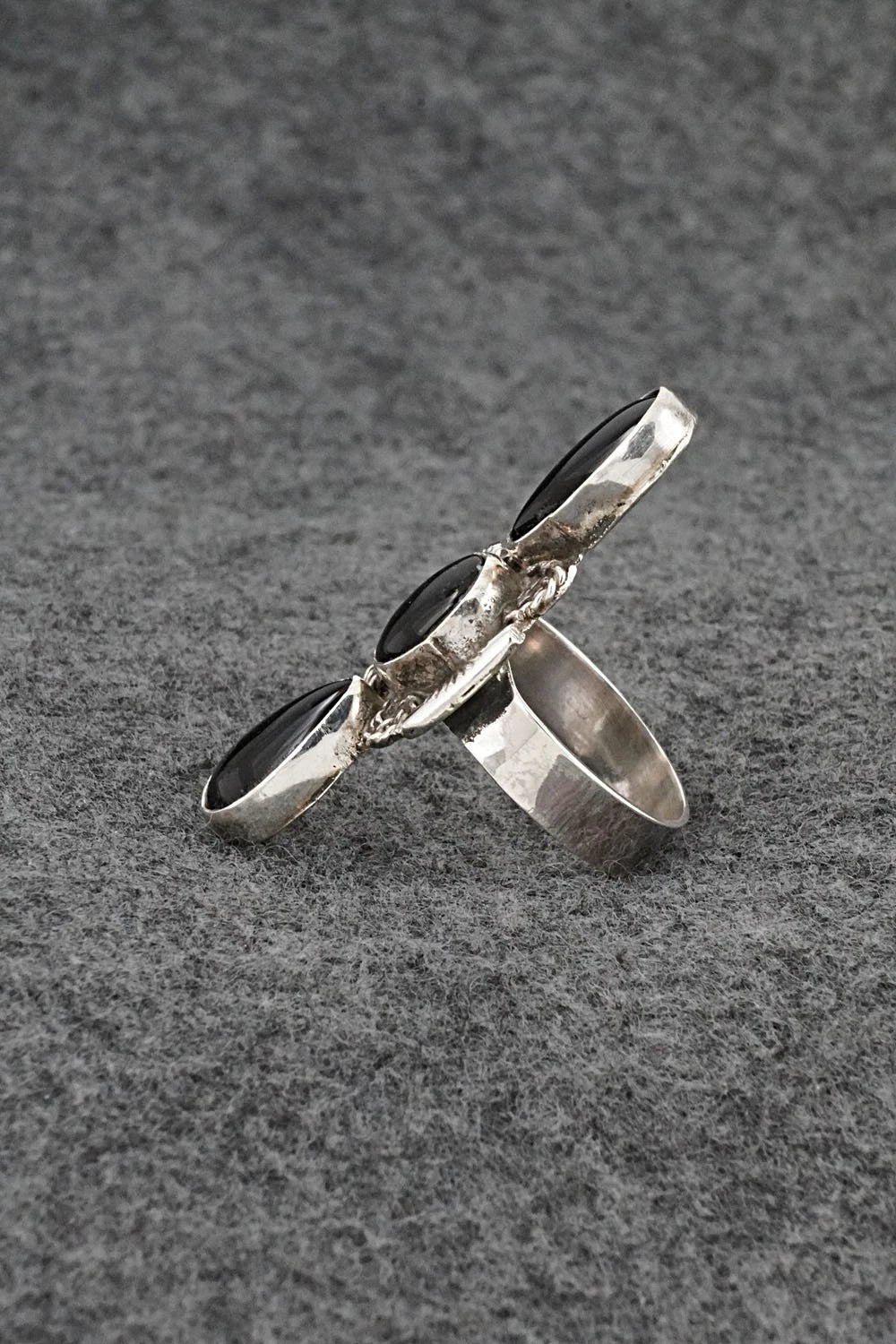 Onyx & Sterling Silver Ring - Priscilla Reeder - Size 8