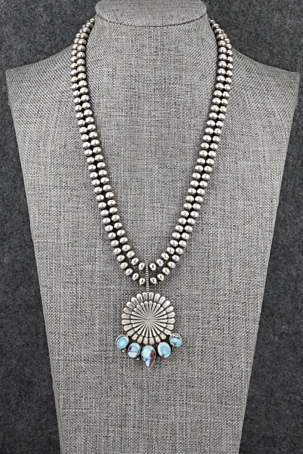 Turquoise & Sterling Silver Necklace - Tom Lewis