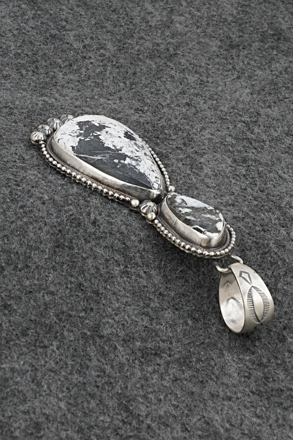 White Buffalo & Sterling Silver Pendant - Kathleen Livingston
