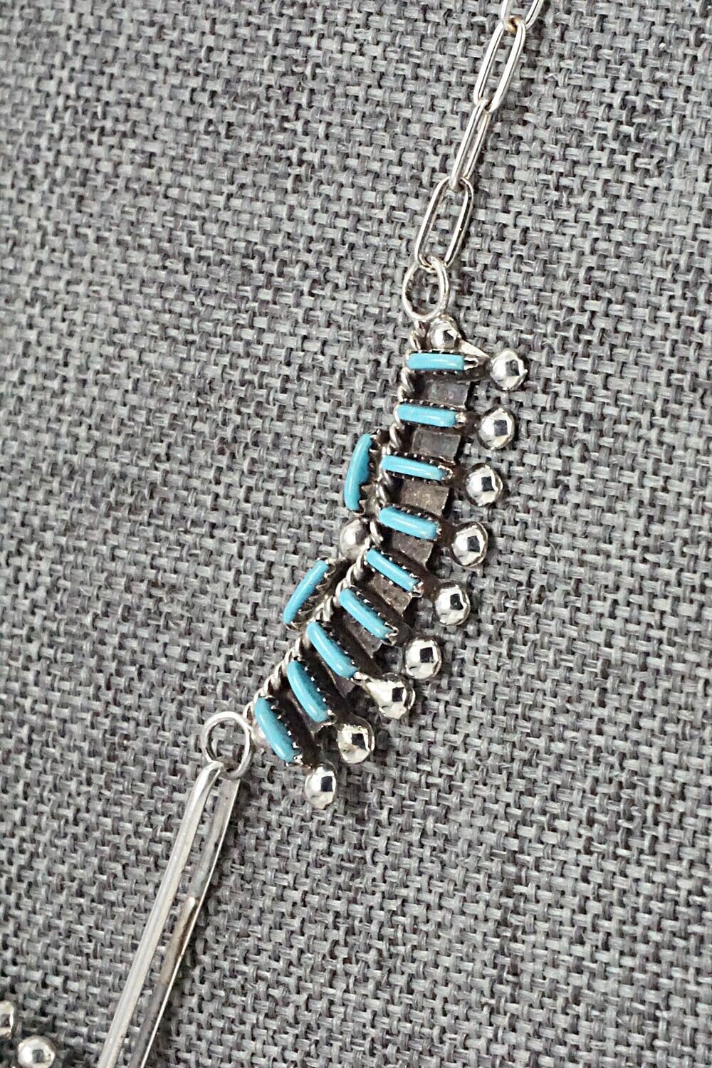 Turquoise & Sterling Silver Necklace and Earrings Set - Philander Gia