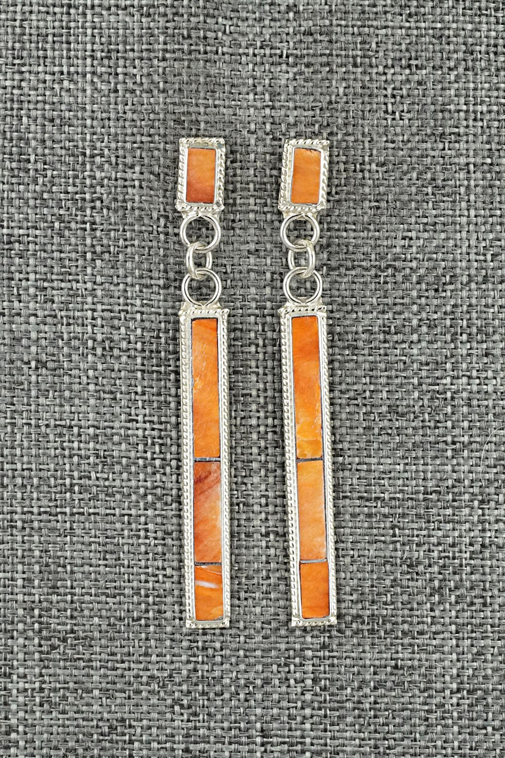 Spiny Oyster & Sterling Silver Earrings - Ricky Booqua