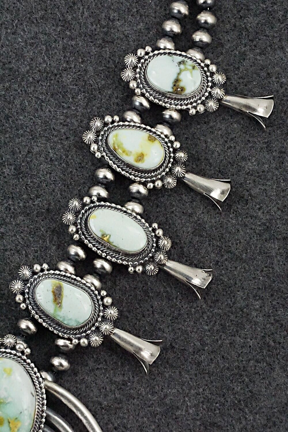 Variscite & Sterling Silver Squash Blossom Set - Tom Lewis