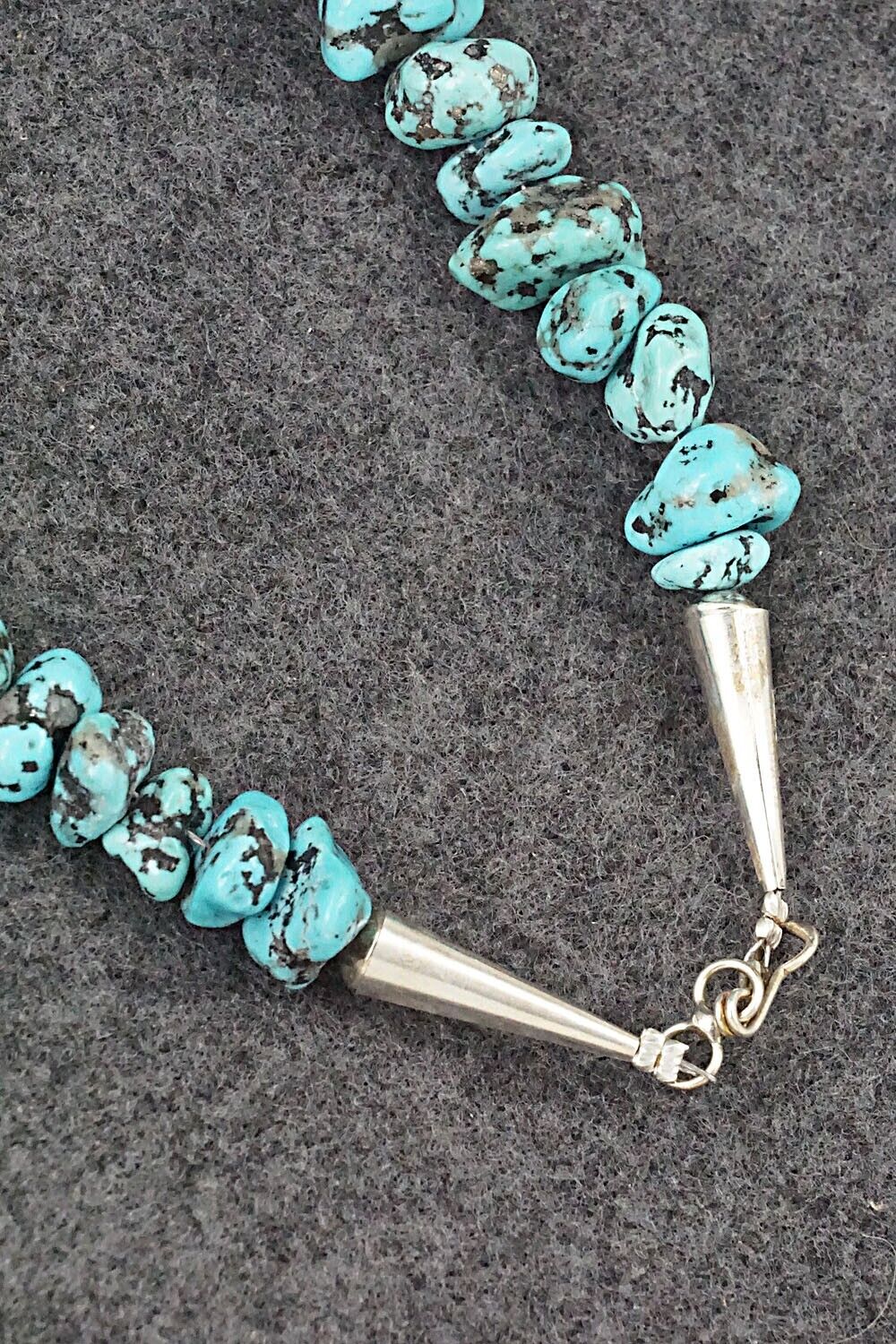 Turquoise & Sterling Silver Necklace 22" - Louise Joe