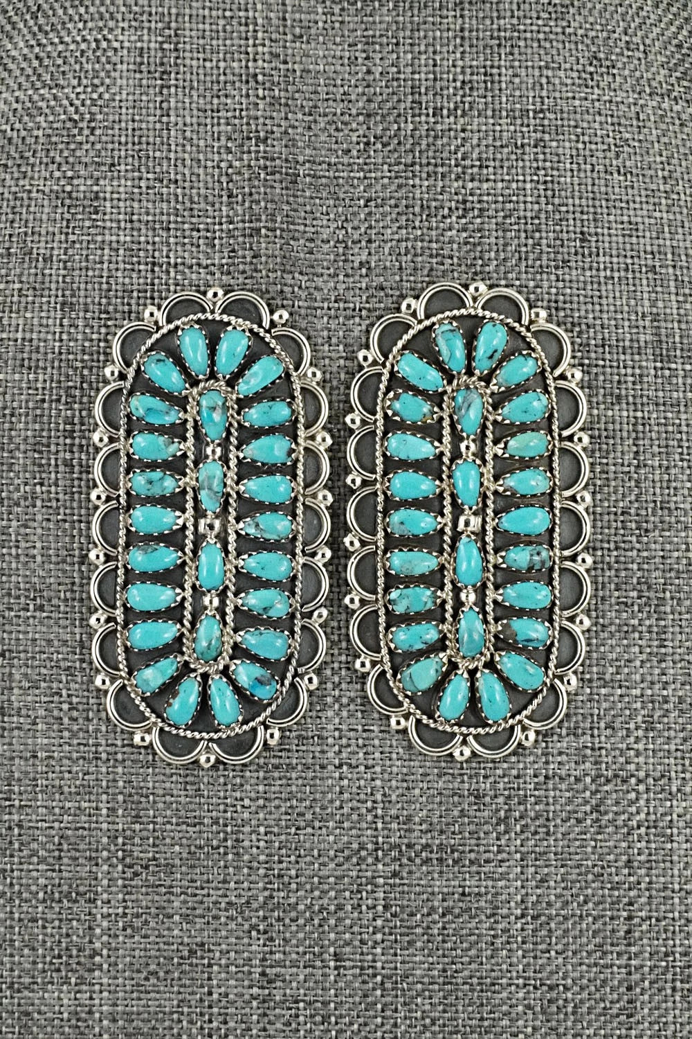 Turquoise & Sterling Silver Earrings - Gerald Mitchell