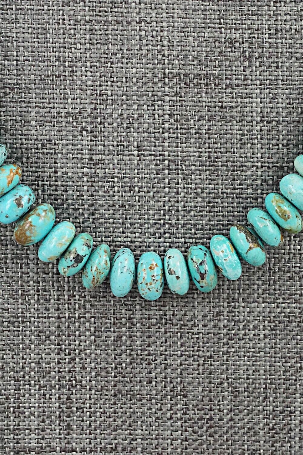 Turquoise & Sterling Silver Necklace 19" - Doreen Jake