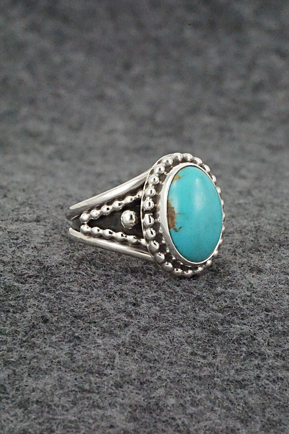 Turquoise & Sterling Silver Ring - Thomas Yazzie - Size 8