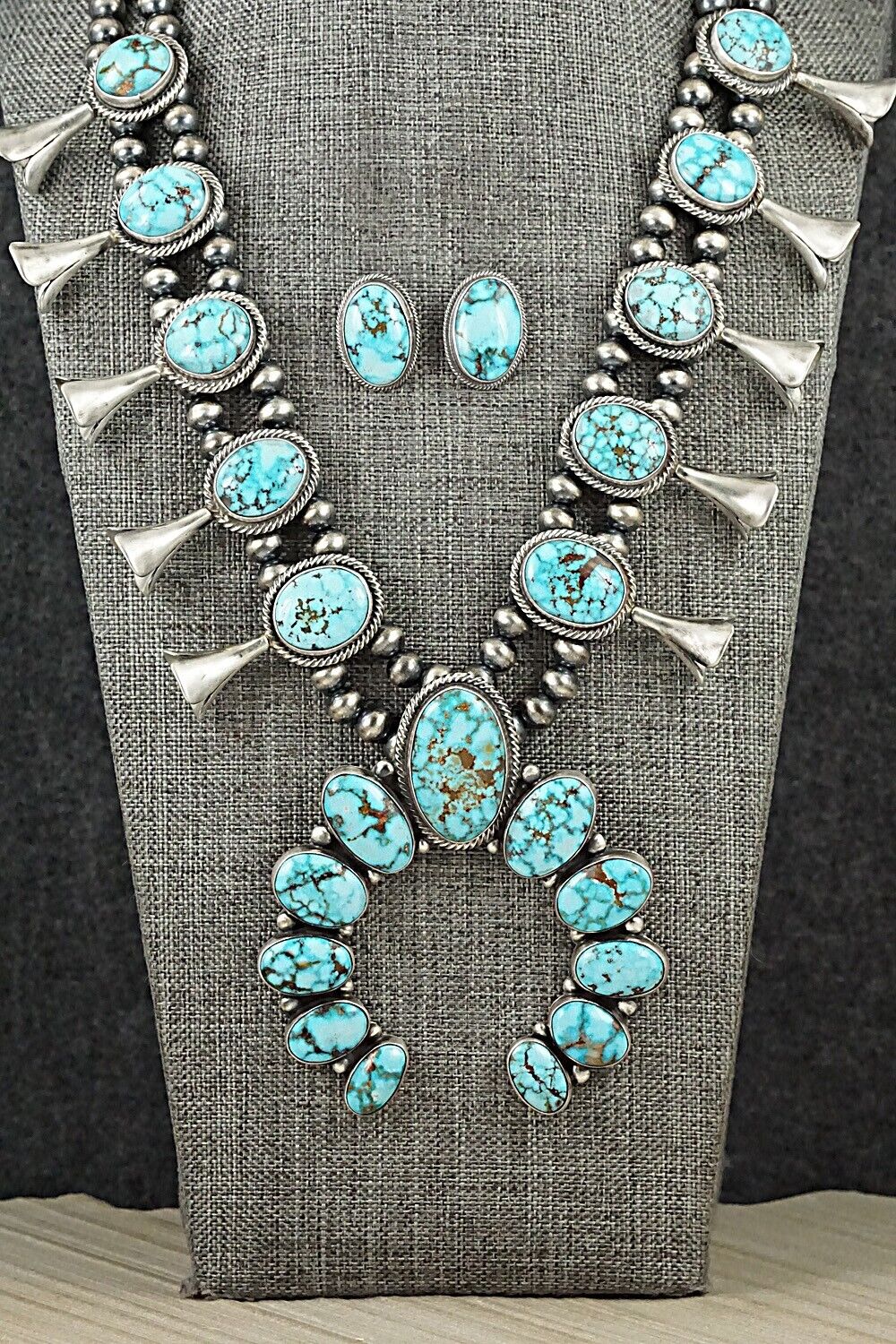 Turquoise & Sterling Silver Squash Blossom Set - Randy Boyd