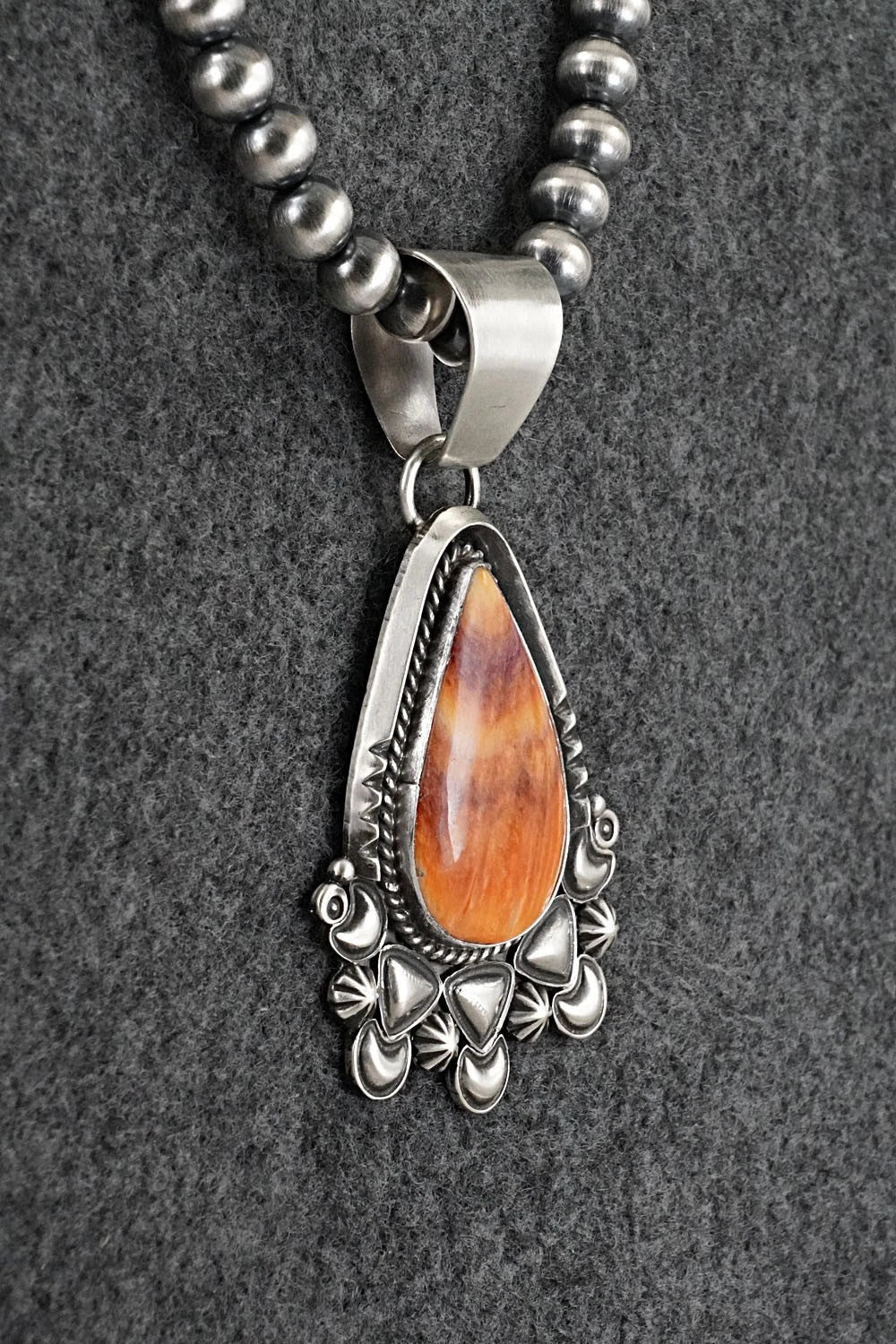 Spiny Oyster & Sterling Silver Necklace - Derrick Gordon