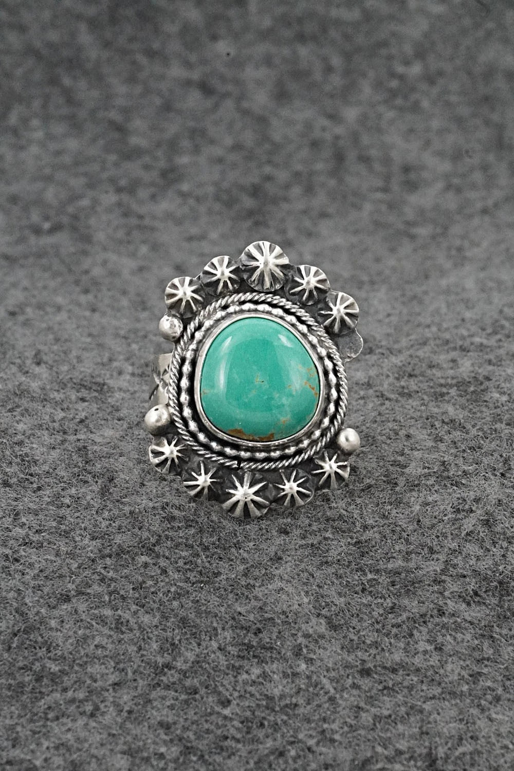 Turquoise & Sterling Silver Ring - Cordell Platero - Size Adjustable