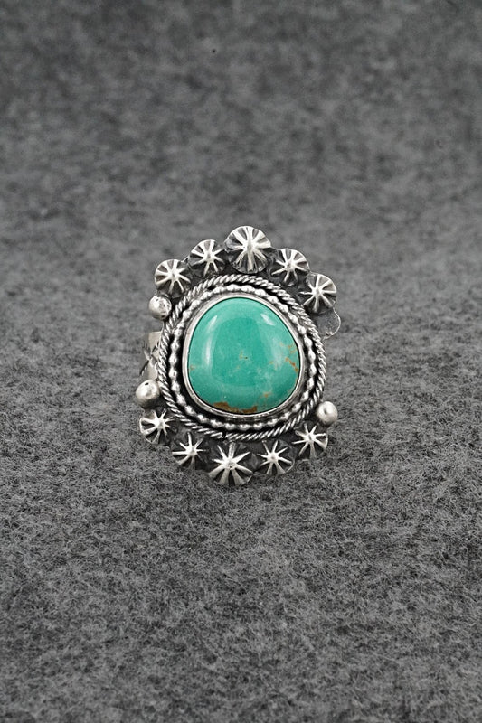 Turquoise & Sterling Silver Ring - Cordell Platero - Size Adjustable