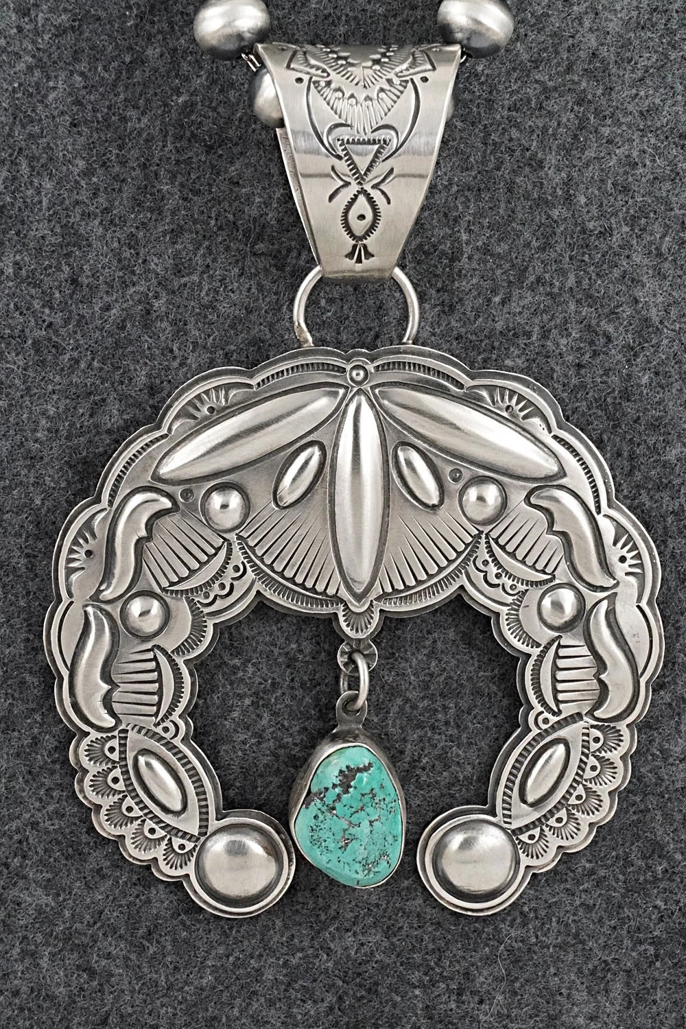 Turquoise & Sterling Silver Necklace - Roland Dixson