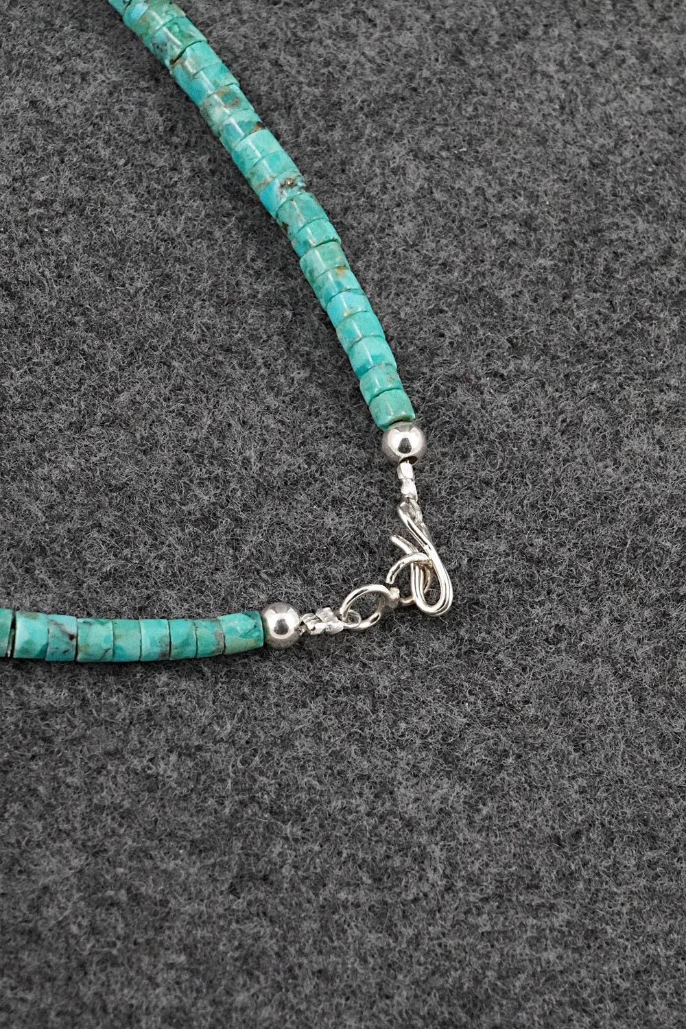 Turquoise & Sterling Silver Necklace 18" - Doreen Jake