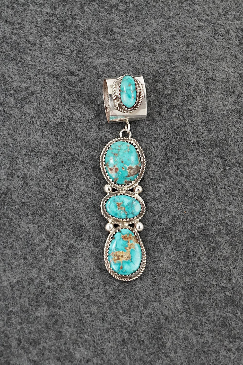 Turquoise & Sterling Silver Pendant - Ernest Hawthorne