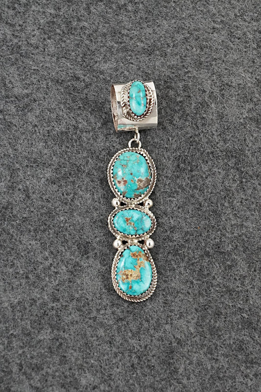 Turquoise & Sterling Silver Pendant - Ernest Hawthorne