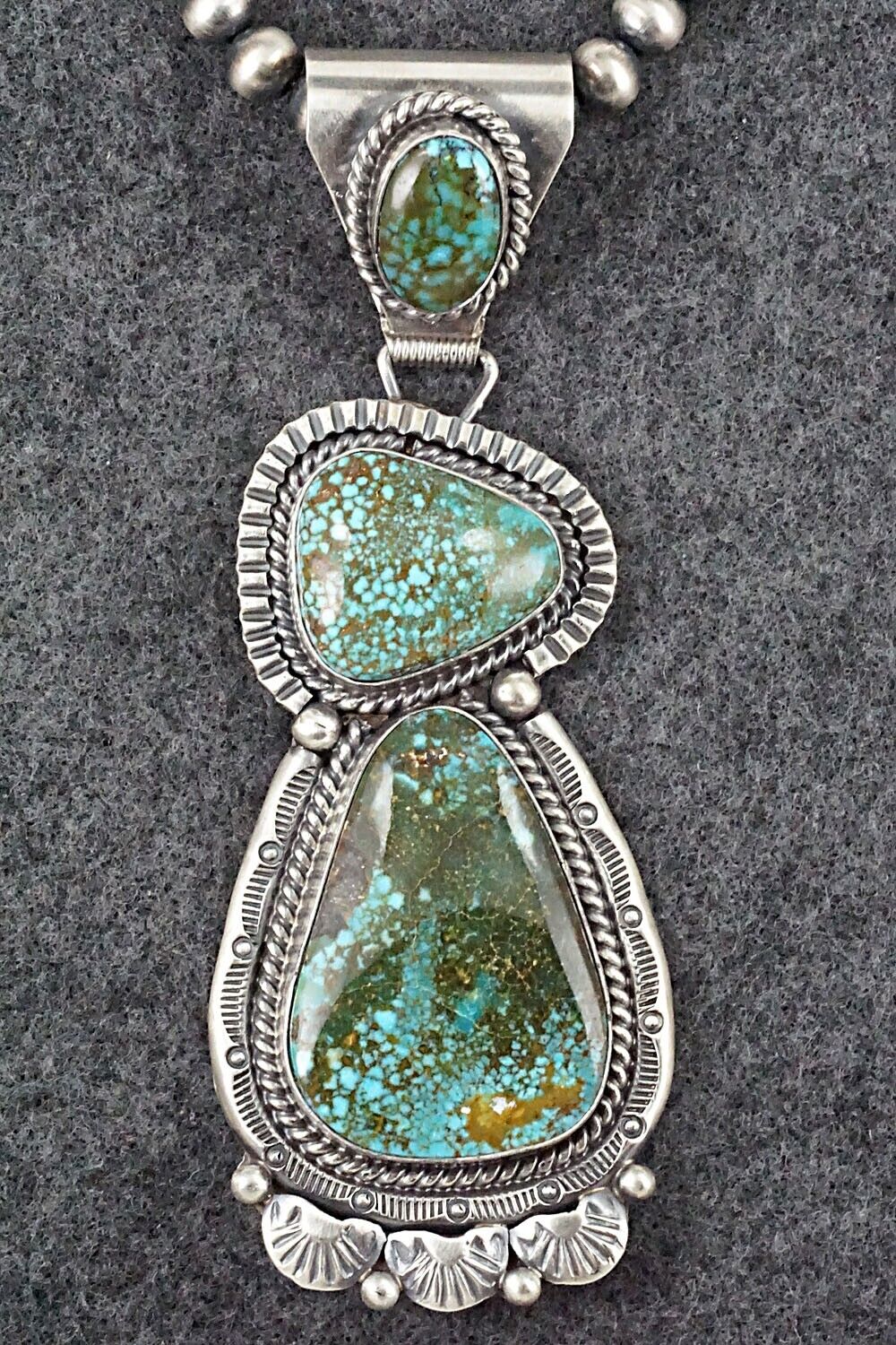 Turquoise & Sterling Silver Necklace - Raymond Delgarito