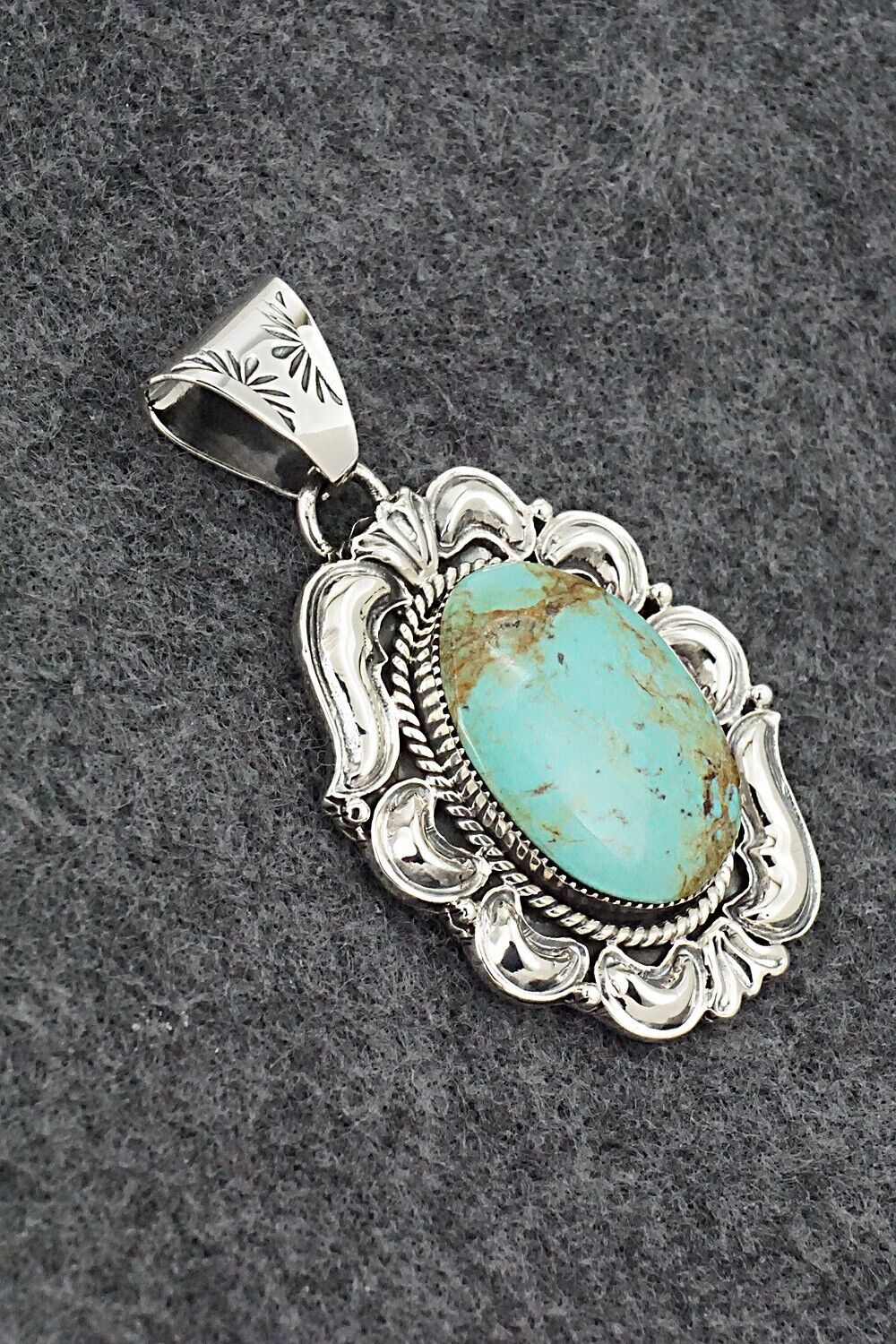 Turquoise & Sterling Silver Pendant - Harold Becenti