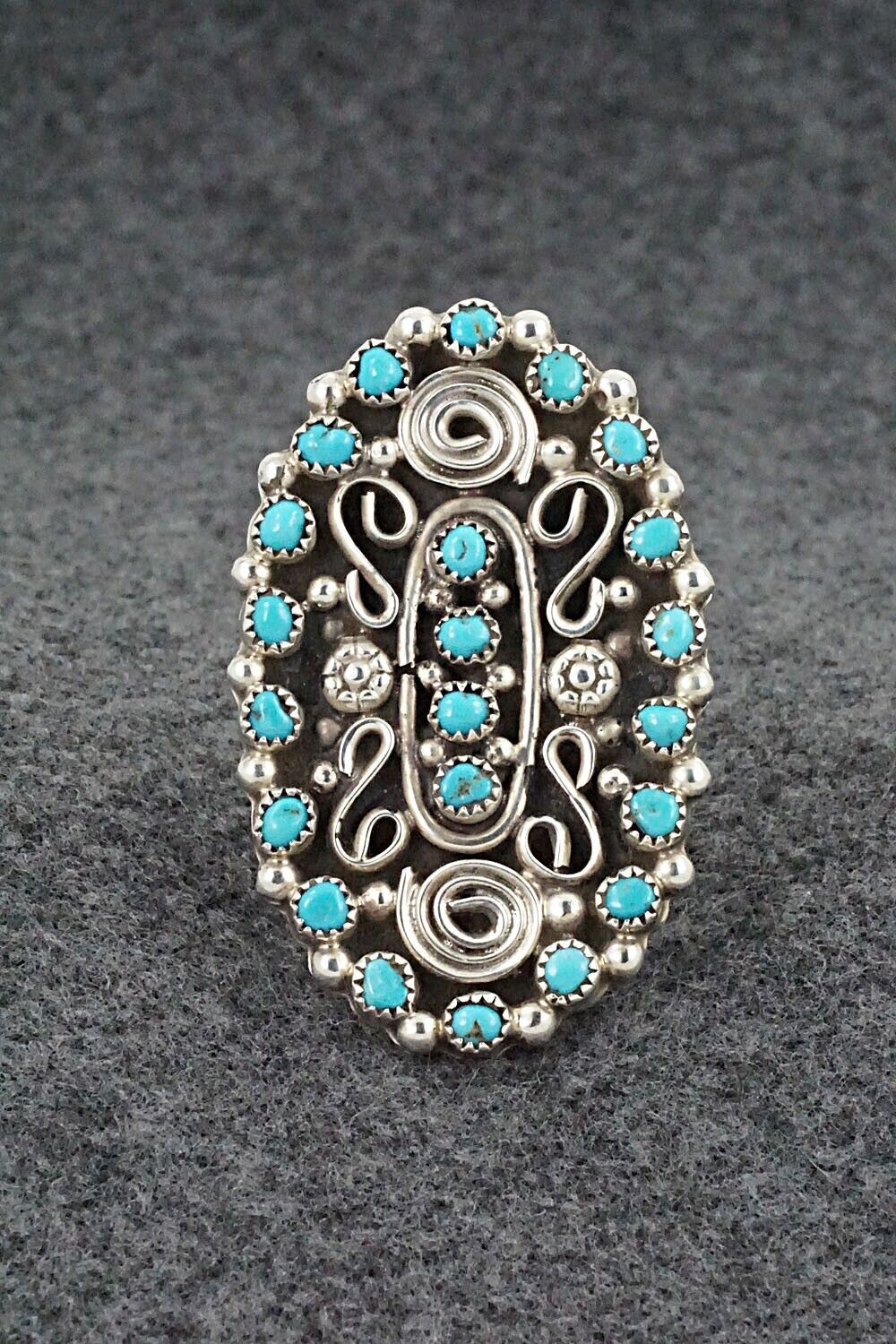 Turquoise & Sterling Silver Ring - Brandon James - Size 7