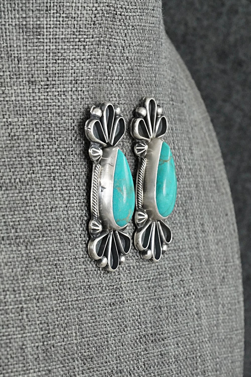 Turquoise & Sterling Silver Earrings - Bobby Johnson