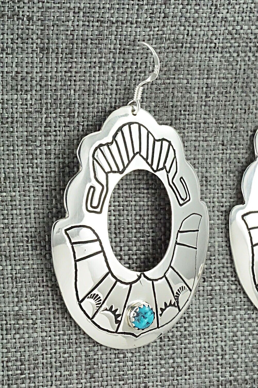 Turquoise & Sterling Silver Earrings - Rosita Singer