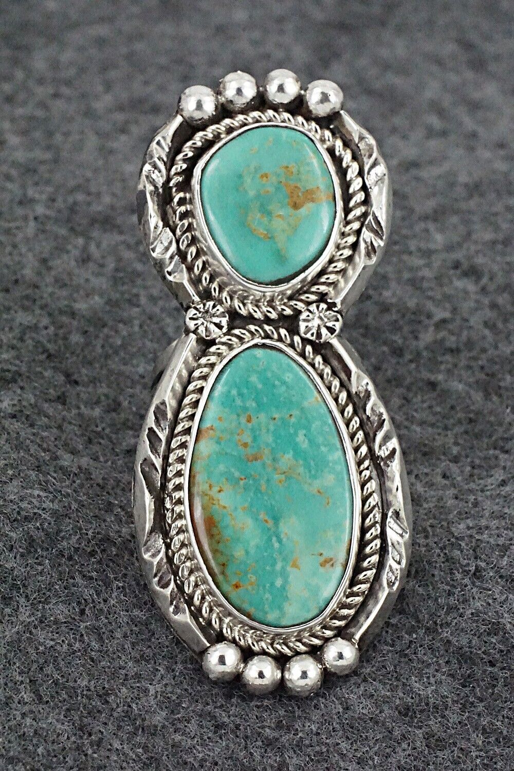 Turquoise & Sterling Silver Ring - Mike Platero - Size 8