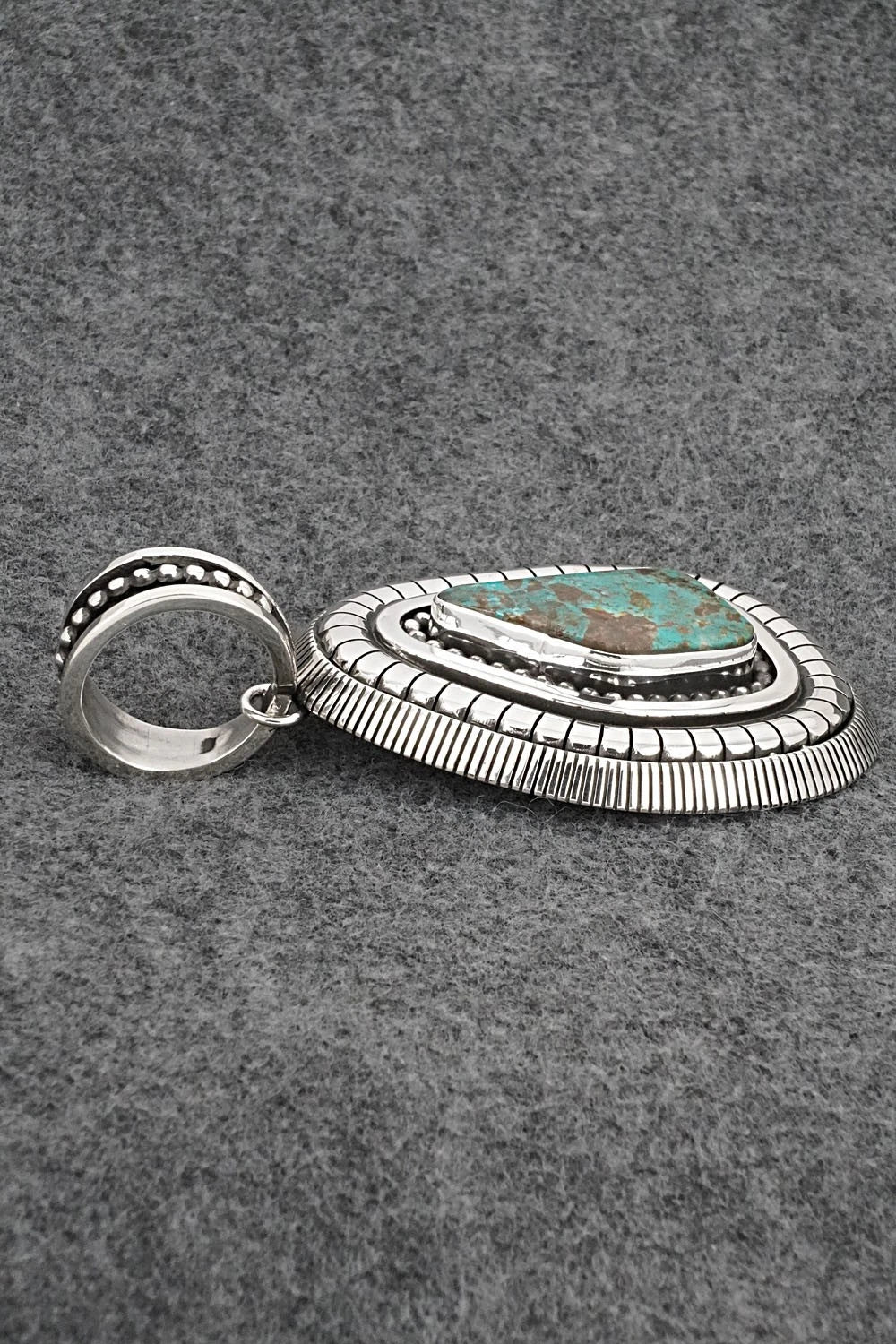 Turquoise and Sterling Silver Pendant - Jonathan Nez