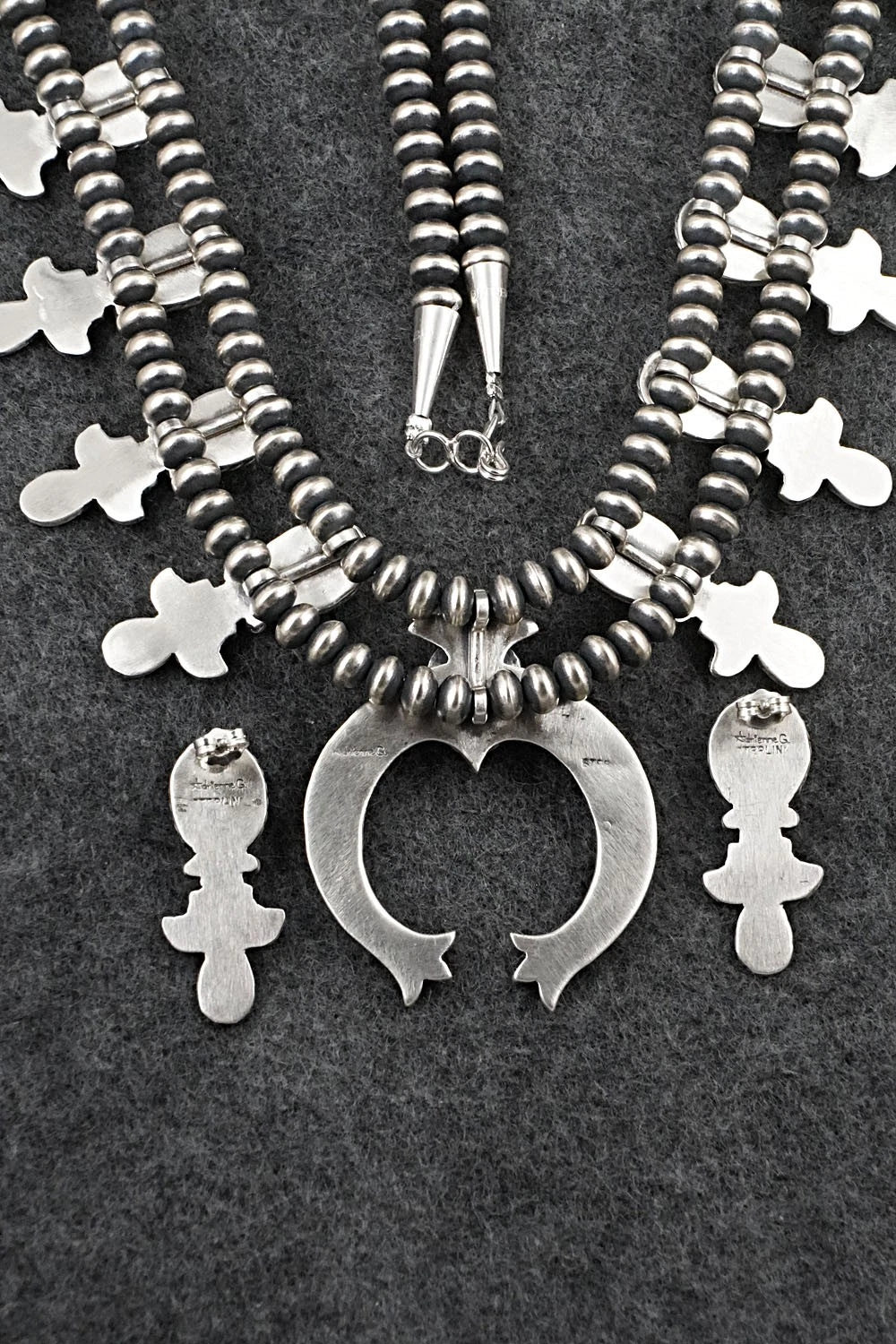 Turquoise & Sterling Silver Squash Blossom Set - Adrienne Gordon