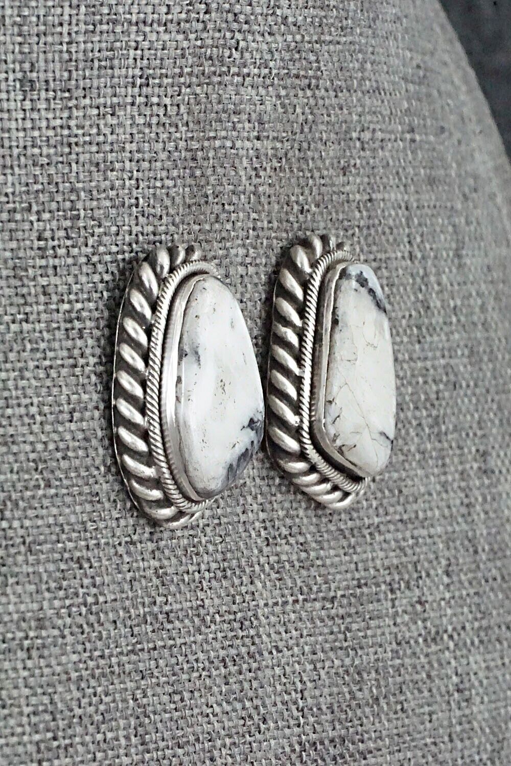 White Buffalo & Sterling Silver Earrings - Sharon McCarthy